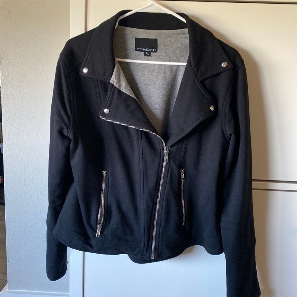 Cynthia Rowley Black Moto Biker Jacket